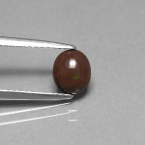 0.49 ct Multicolor Chocolate Opal Stone, Natural Chocolate Opal in Oval Cabochon Shape for Sale