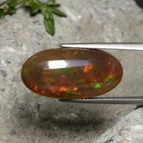 7.66 ct Multicolor Chocolate Opal Stone, Natural Chocolate Opal in Oval Cabochon Shape for Sale