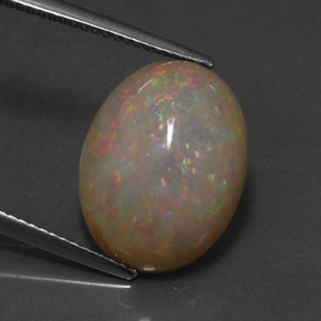 5.59 ct Multicolor Chocolate Opal Gemstone, Chocolate Opal Gem in Oval Cabochon Shape for Sale.