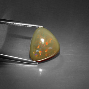 5.44 ct Multicolor Chocolate Opal Stone, Natural Chocolate Opal in Trillion Cabochon Shape for Sale