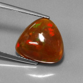 5.36 ct Multicolor Chocolate Opal Stone, Natural Chocolate Opal in Trillion Cabochon Shape for Sale