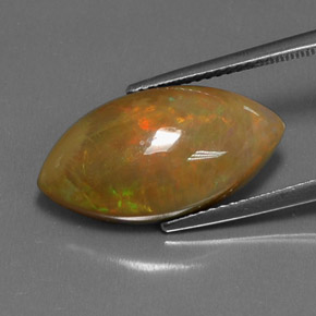 5.99 ct Multicolor Chocolate Opal Gemstone, Chocolate Opal Gem in Marquise Cabochon Shape for Sale.