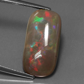 6.36 ct Multicolor Chocolate Opal Stone, Natural Chocolate Opal in Cushion Cabochon Shape for Sale