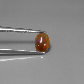 0.43 ct Multicolor Chocolate Opal Stone, Natural Chocolate Opal in Oval Cabochon Shape for Sale