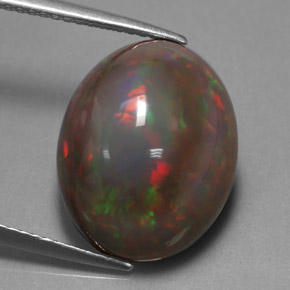 8.40 ct Multicolor Chocolate Opal Stone, Natural Chocolate Opal in Oval Cabochon Shape for Sale