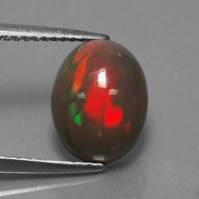 1.87 ct Multicolor Chocolate Opal Gemstone, Chocolate Opal Gem in Oval Cabochon Shape for Sale.