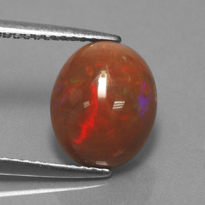 2.29 ct Multicolor Chocolate Opal Gemstone, Chocolate Opal Gem in Oval Cabochon Shape for Sale.