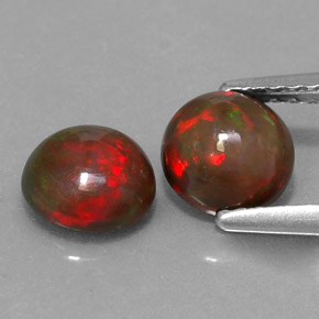 1.09 ct Multicolor Chocolate Opal Gemstone, Chocolate Opal Gem in Round Cabochon Shape for Sale.
