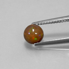 0.60 ct Multicolor Chocolate Opal Gemstone, Chocolate Opal Gem in Round Cabochon Shape for Sale.
