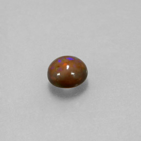 0.60 ct Multicolor Chocolate Opal Stone, Natural Chocolate Opal in Round Cabochon Shape for Sale