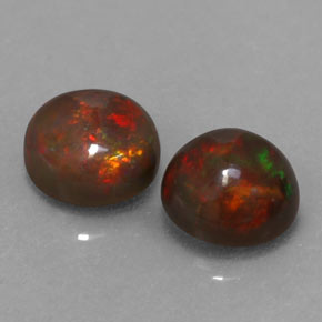 1.25 ct Multicolor Chocolate Opal Stone, Natural Chocolate Opal in Round Cabochon Shape for Sale
