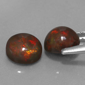 Chocolate Opal Gemstone in 6 mm (calibrated) Size for Sale, Chocolate Opal Stone in Multicolor Color
