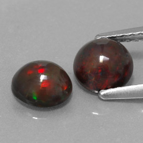 1.06 ct Multicolor Chocolate Opal Gemstone, Chocolate Opal Gem in Round Cabochon Shape for Sale.