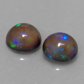 1.10 ct Multicolor Chocolate Opal Stone, Natural Chocolate Opal in Round Cabochon Shape for Sale