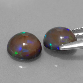 Chocolate Opal Gemstone in 6 mm (calibrated) Size for Sale, Chocolate Opal Stone in Multicolor Color