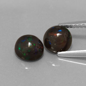 1.32 ct Multicolor Chocolate Opal Gemstone, Chocolate Opal Gem in Round Cabochon Shape for Sale.