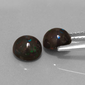 Chocolate Opal Gemstone in 6 mm (calibrated) Size for Sale, Chocolate Opal Stone in Multicolor Color