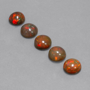 2.66 ct Multicolor Chocolate Opal Gemstone, Chocolate Opal Gem in Round Cabochon Shape for Sale.