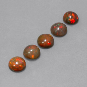 2.66 ct Multicolor Chocolate Opal Stone, Natural Chocolate Opal in Round Cabochon Shape for Sale
