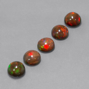 3.11 ct Multicolor Chocolate Opal Stone, Natural Chocolate Opal in Round Cabochon Shape for Sale