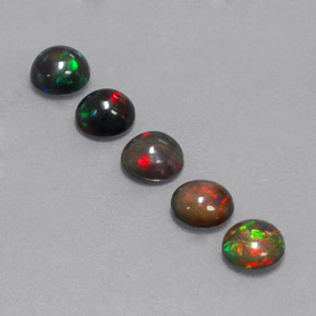 1.41 ct Multicolor Chocolate Opal Gemstone, Chocolate Opal Gem in Round Cabochon Shape for Sale.