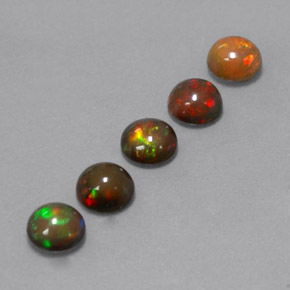 1.48 ct Multicolor Chocolate Opal Stone, Natural Chocolate Opal in Round Cabochon Shape for Sale