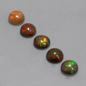 Chocolate Opal Gemstone in 5 mm (calibrated) Size for Sale, Chocolate Opal Stone in Multicolor Color