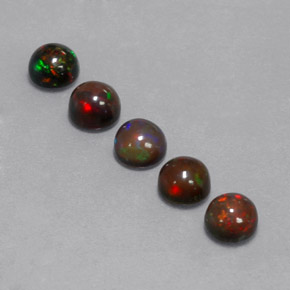 2.05 ct Multicolor Chocolate Opal Gemstone, Chocolate Opal Gem in Round Cabochon Shape for Sale.