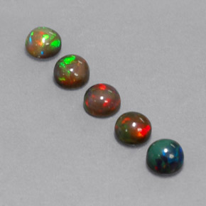 1.08 ct Multicolor Chocolate Opal Gemstone, Chocolate Opal Gem in Round Cabochon Shape for Sale.
