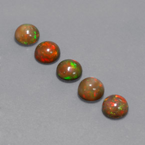 1.83 ct Multicolor Chocolate Opal Gemstone, Chocolate Opal Gem in Round Cabochon Shape for Sale.