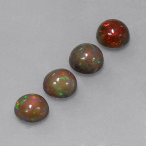 2.46 ct Multicolor Chocolate Opal Stone, Natural Chocolate Opal in Round Cabochon Shape for Sale