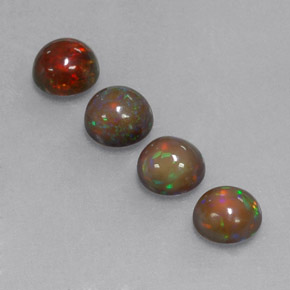 Chocolate Opal Gemstone in 6 mm (calibrated) Size for Sale, Chocolate Opal Stone in Multicolor Color