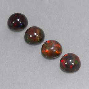 2.39 ct Multicolor Chocolate Opal Gemstone, Chocolate Opal Gem in Round Cabochon Shape for Sale.