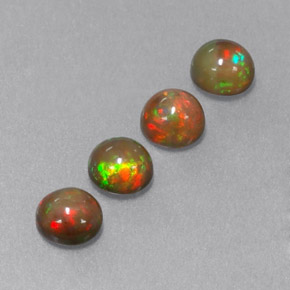 1.61 ct Multicolor Chocolate Opal Stone, Natural Chocolate Opal in Round Cabochon Shape for Sale