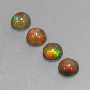 Chocolate Opal Gemstone in 5 mm (calibrated) Size for Sale, Chocolate Opal Stone in Multicolor Color