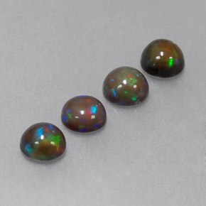 1.43 ct Multicolor Chocolate Opal Stone, Natural Chocolate Opal in Round Cabochon Shape for Sale