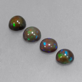 Chocolate Opal Gemstone in 5 mm (calibrated) Size for Sale, Chocolate Opal Stone in Multicolor Color