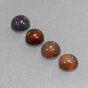 Chocolate Opal Gemstone in 5 mm (calibrated) Size for Sale, Chocolate Opal Stone in Multicolor Color