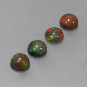1.54 ct Multicolor Chocolate Opal Stone, Natural Chocolate Opal in Round Cabochon Shape for Sale