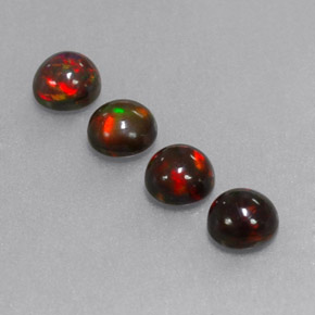 1.44 ct Multicolor Chocolate Opal Gemstone, Chocolate Opal Gem in Round Cabochon Shape for Sale.