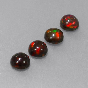 1.44 ct Multicolor Chocolate Opal Stone, Natural Chocolate Opal in Round Cabochon Shape for Sale