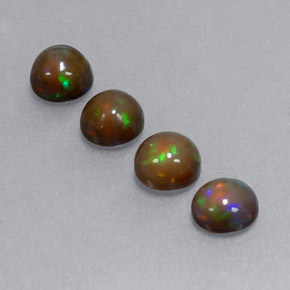 1.66 ct Multicolor Chocolate Opal Gemstone, Chocolate Opal Gem in Round Cabochon Shape for Sale.