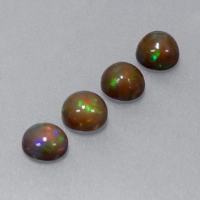 1.66 ct Multicolor Chocolate Opal Stone, Natural Chocolate Opal in Round Cabochon Shape for Sale