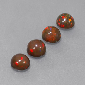1.69 ct Multicolor Chocolate Opal Stone, Natural Chocolate Opal in Round Cabochon Shape for Sale