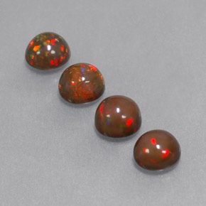Chocolate Opal Gemstone in 5 mm (calibrated) Size for Sale, Chocolate Opal Stone in Multicolor Color