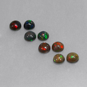 1.32 ct Multicolor Chocolate Opal Gemstone, Chocolate Opal Gem in Round Cabochon Shape for Sale.