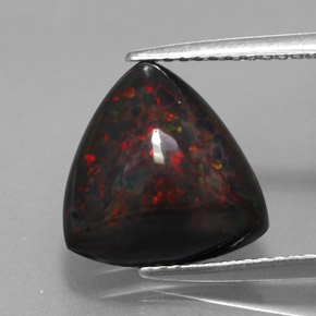 3.52 ct Multicolor Chocolate Opal Gemstone, Chocolate Opal Gem in Trillion Cabochon Shape for Sale.