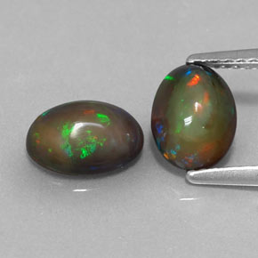 1.48 ct Multicolor Chocolate Opal Gemstone, Chocolate Opal Gem in Oval Cabochon Shape for Sale.
