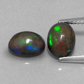 1.78 ct Multicolor Chocolate Opal Gemstone, Chocolate Opal Gem in Oval Cabochon Shape for Sale.