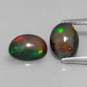 1.56 ct Multicolor Chocolate Opal Gemstone, Chocolate Opal Gem in Oval Cabochon Shape for Sale.